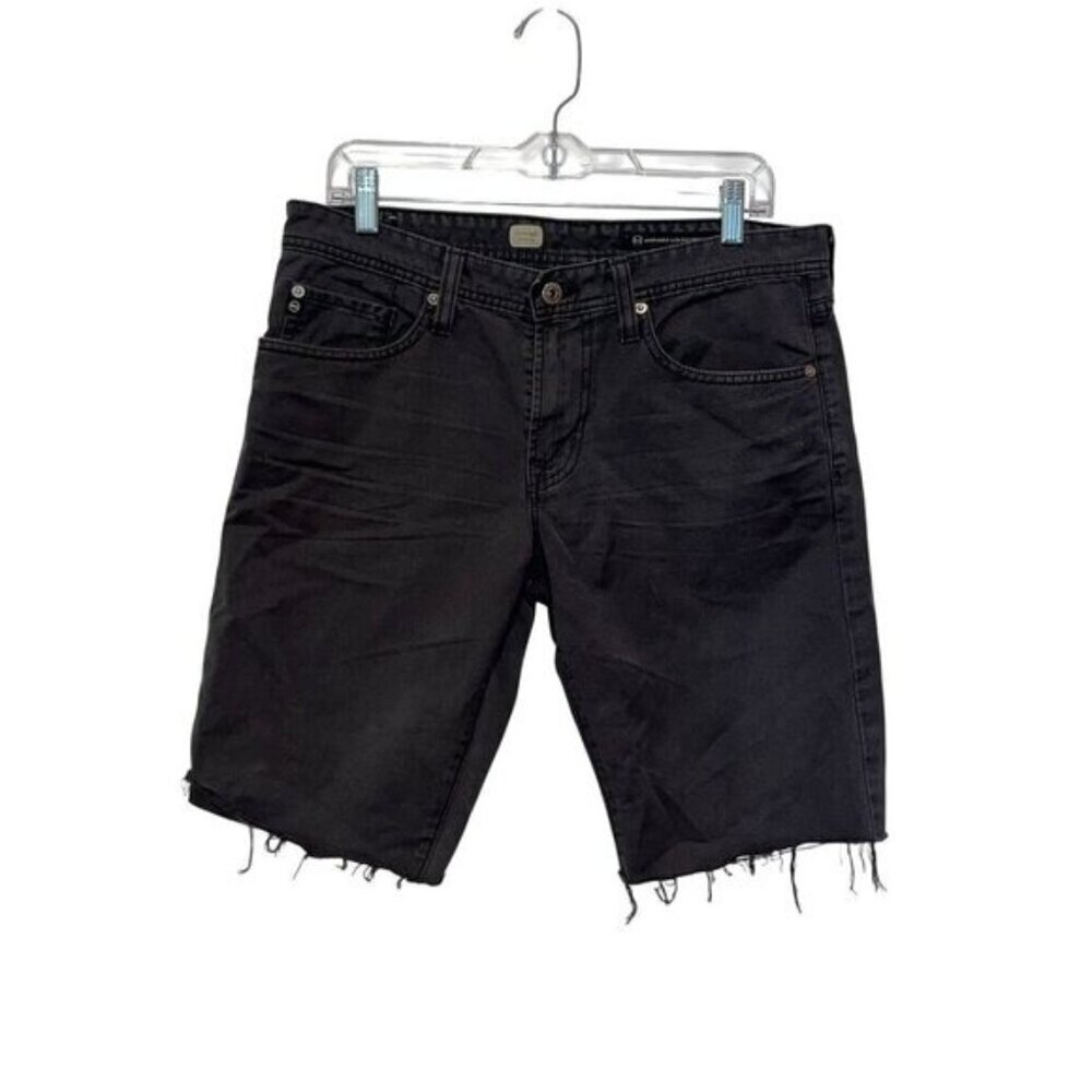 Adriano Goldschmied Black The Protege Straight Bermuda  Cutoff Shorts Mens Size